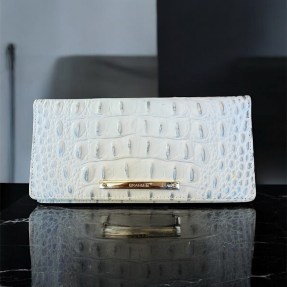 Brahmin Handbags - Brahmin Ady White Crocodile Embossed Wallet w/Gold-Tone Hardware (EUC)